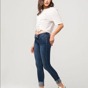 Womens RSQ Jeans Melrose Cuff Ankle Size 11 Distressed Cuff Can Be Rolled Down